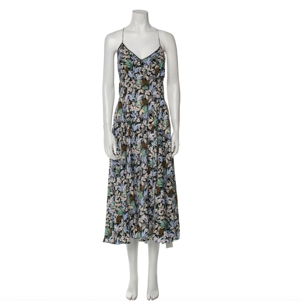 Maje Floral Print Midi Length Dress